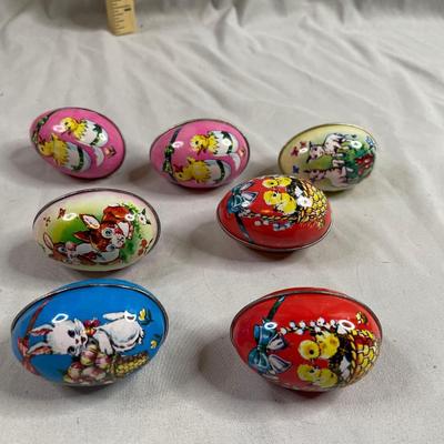 Vintage Tin Eggs Made in Hong Kong