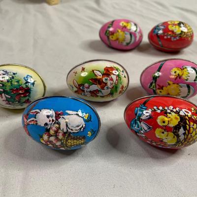 Vintage Tin Eggs Made in Hong Kong
