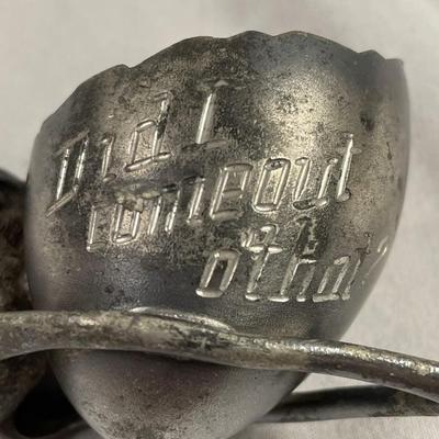 Antique Cracked Egg Cup Bird and Wishbone