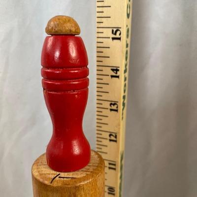 Red Handled Wood Rolling Pin