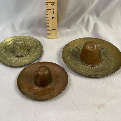 Metal Cowboy Hat Ashtrays