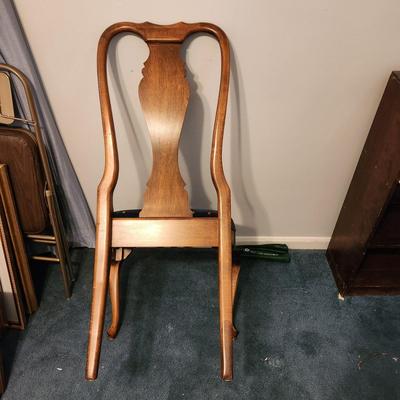 Solid Wood Chair Blue Metal stud Seat