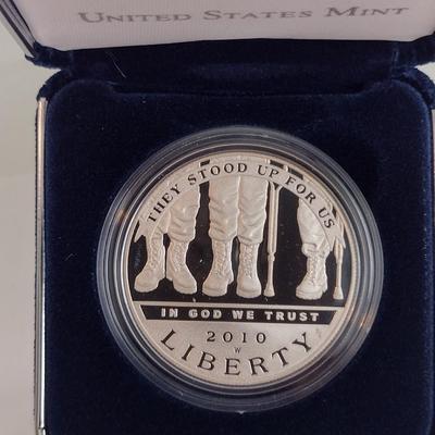 2010 U.S. Mint American Veterans Disabled for Life Commemorative Silver $1 Proof Coin (#249)