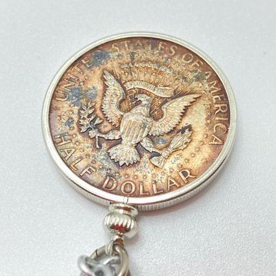 LOT 43J: Pair of 1964 Kennedy Silver Half Dollar Coin Pendant Necklaces