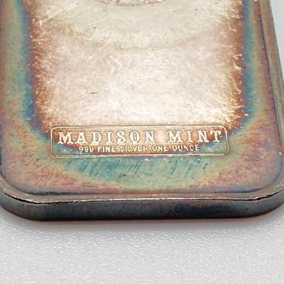 LOT 49J: Madison Mint John Fitzgerald Kennedy One Ounce .999 Fine Silver Bar