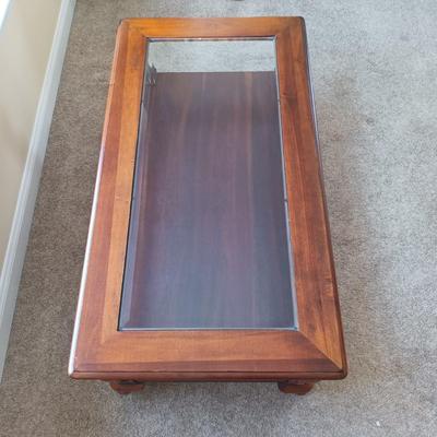 LOT 51L: Wood and Glass Coffee Table