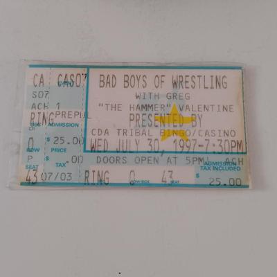 LOT 56L: Wrestling Collection- Bruno Sammartino and Larry Zbyszko Signed Pictures, Wrestlemania Ticket Stubs & More