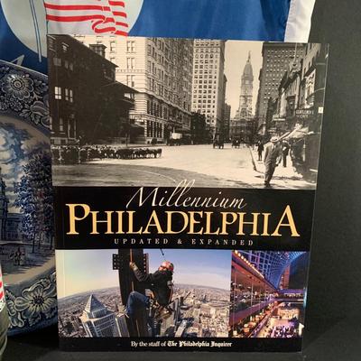 LOT 220FB: Vintage God Bless America Glasses Tumblers (6), Ron Edelheiser's Illusion Studio Philadelphia Stadium Replicas & More