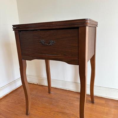 Vintage Table W/ White Brand Sewing Machine