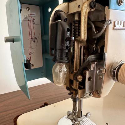 Vintage Table W/ White Brand Sewing Machine