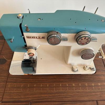Vintage Table W/ White Brand Sewing Machine