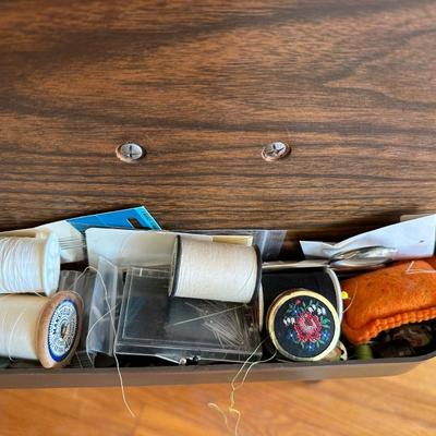 Vintage Table W/ White Brand Sewing Machine