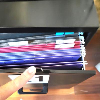 2 Drawer Black Office Depot File Cabinet with Storage Cube