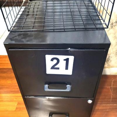 2 Drawer Black Office Depot File Cabinet with Storage Cube