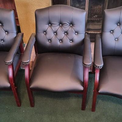 3 New Leather Office Chairs