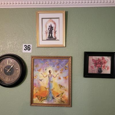 Wall Art with Clock
