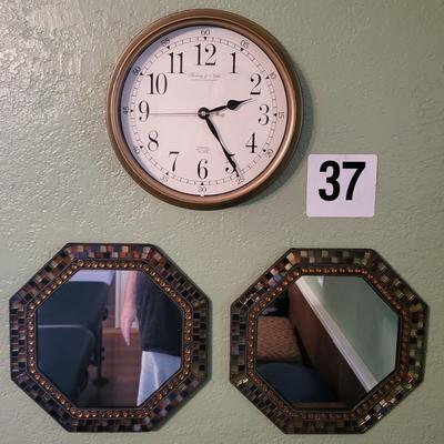 Clock With 2 Matching Mirrors
