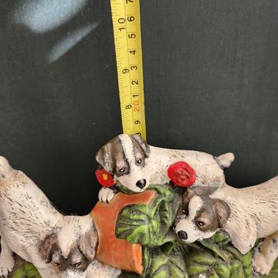 Heavy Metal Puppy Dogs Door Stop 12"