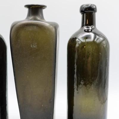 Collection of Antique Olive Green "Black Glass" Bottles (2 of 2)