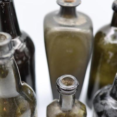 Collection of Antique Olive Green "Black Glass" Bottles (2 of 2)