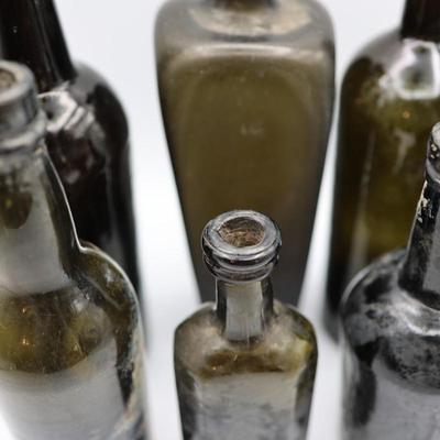 Collection of Antique Olive Green "Black Glass" Bottles (2 of 2)