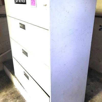 White Metal 4 Drawer File Cabinet