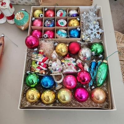 Lot of Vintage Christmas Ornaments Tree Topper Shiny Brite