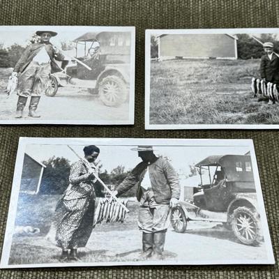 LOT 16 - 3 Antique Photos - Fishing Trip