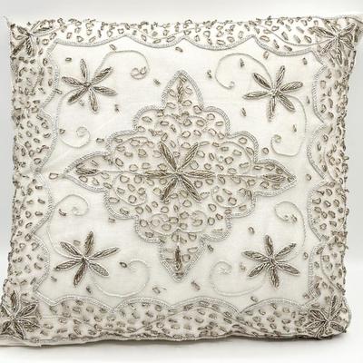 Pair (2) ~ Sparkly Embroidered Decorative Pillows
