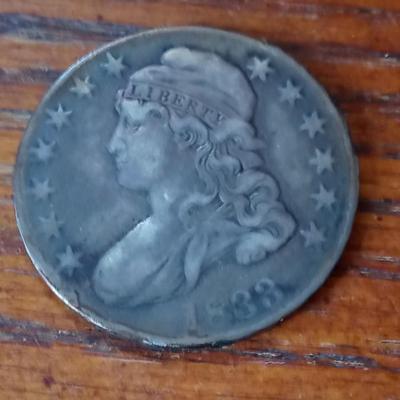 LOT 117 REPRODUCTION?? 1833 OLD SILVER HALF DOLLAR