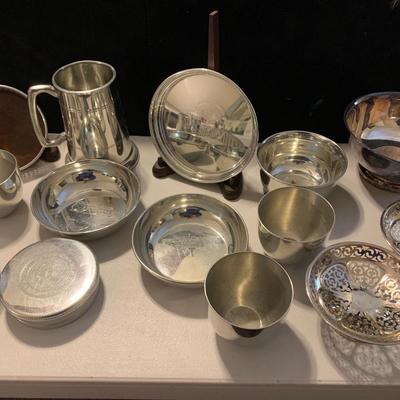 Large Lot - Silver Plate / Pewter Collectibles Lot