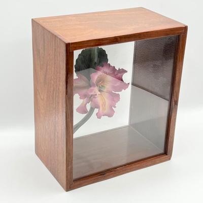 CAPODIMONTE ~ Floating Porcelain Flower In Shadow Box