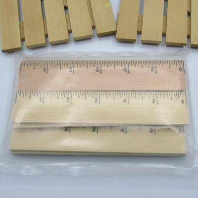 Small Wooden Crafting Picket Fences & Unused Packed Rulers