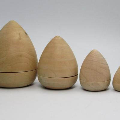 Unfinished Crafting Wooden Matryoshka Doll Style Eggs Models
