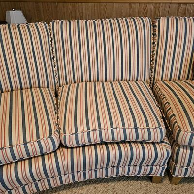 Striped 3-Piece Sectional Sofa & Pillows (BD-JS)