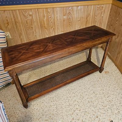Wood/Wicker Sofa Table (BD-JS)