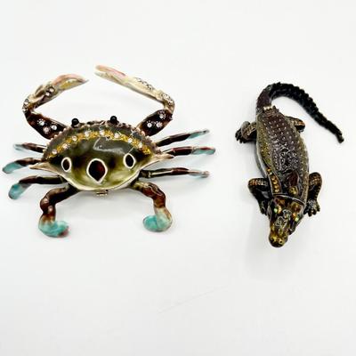 Louisiana Themed Jeweled Trinket Boxes ~ Set Of Six (6)