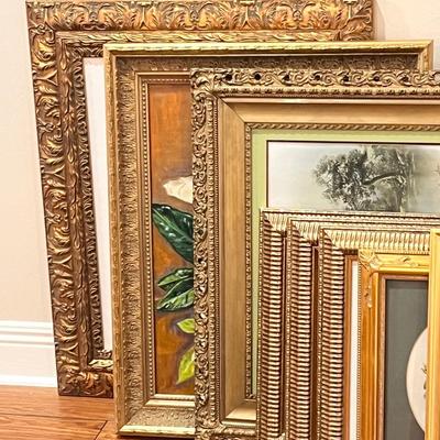 Lot Of 9 Assorted Beautiful Gold Frames