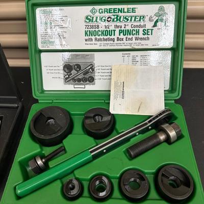 Lot 959 Tools including Greenlee knock out punch set