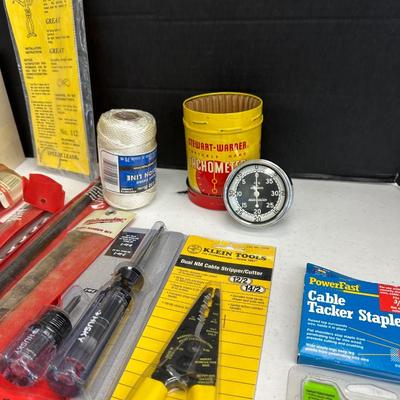 Lot 2001. Tools and Stewart-Warner Portable Hand Tachometer in Tin