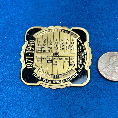 BRASS "PERPETUAL CALENDAR" FOR 1971 THROUGH 1998