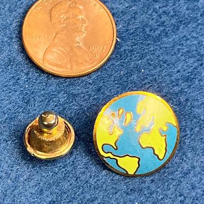 ENAMELED WORLD MAP LAPEL PIN