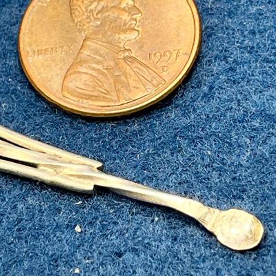 FANCY SILVERTONE TINY SPOON WITH INSET ABALONE