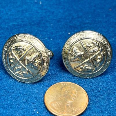 FANCY MILITARY BUTTON STYLE CUFFLINKS BY HICKOK