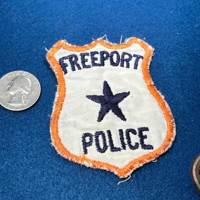 VINTAGE FABRIC FREEPORT POLICE BADGE