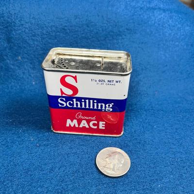 VINTAGE SCHILLING GROUND MACE SPICE TIN