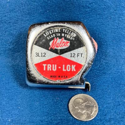 VINTAGE MALCO TRU-LOK 12 FT. METAL TAPE MEASURE