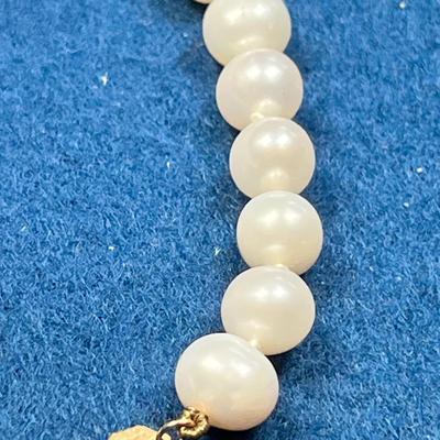 REAL PEARL BRACELET MARKED 14k PJS