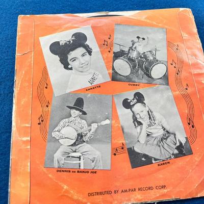WALT DISNEY'S "ANNETTE" 45 rpm RECORD, OFFICIAL MICKEY MOUSE CLUB