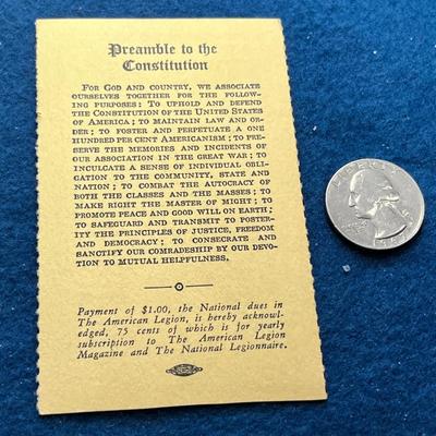 1940 AMERICAN LEGION MEMBERSHIP CARD